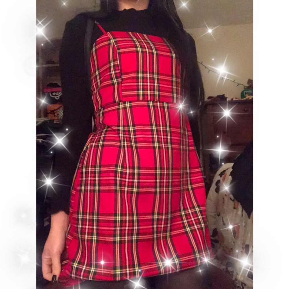 ❣️Red plaid cami dress